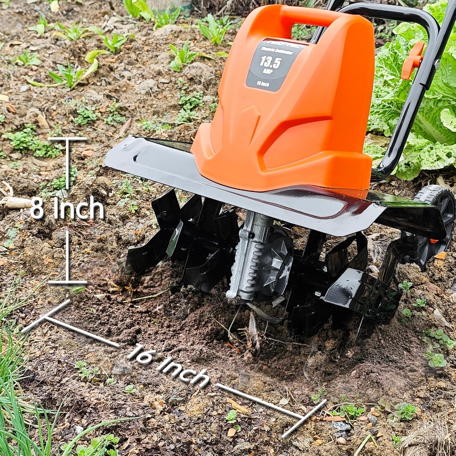 NEO-TEC 16 Inch 13.5 AMP Electric Corded Garden Tiller & Cultivator, Rototiller for Garden Tool