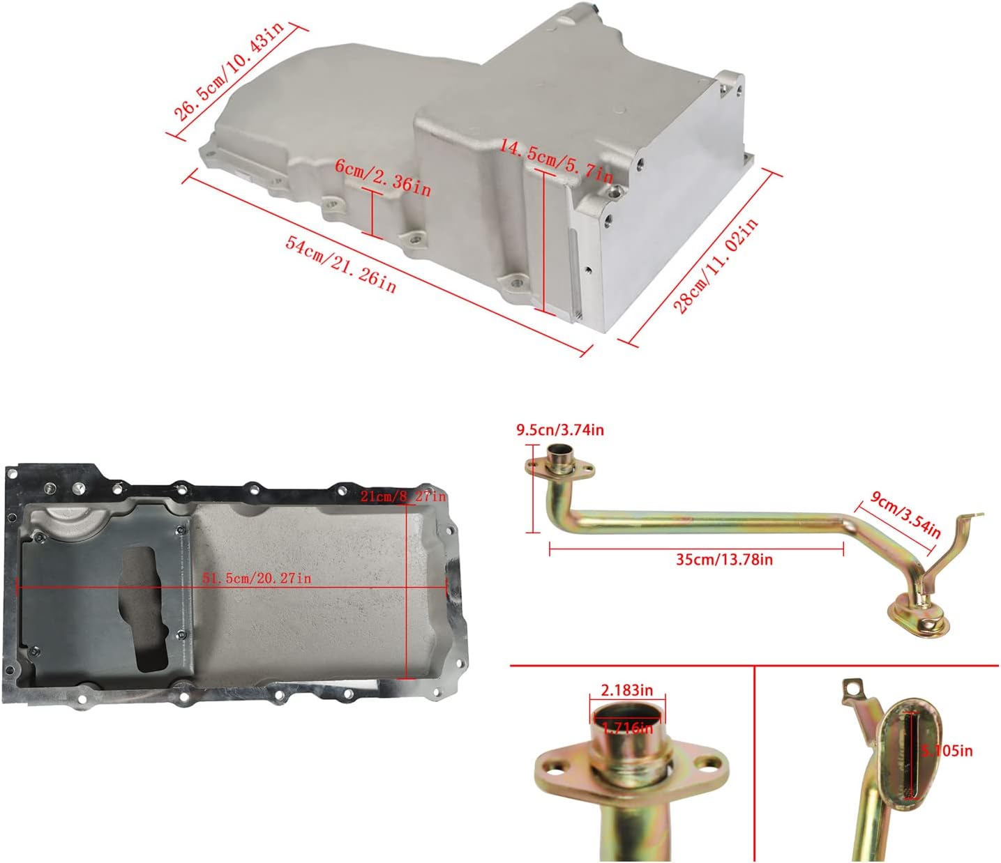 labwork 302-1 Aluminum Oil Pan Kit Replacement for 1955-1987 GM Muscle Classi Car Truck 4.8L 5.3L 6.0L 6.2L