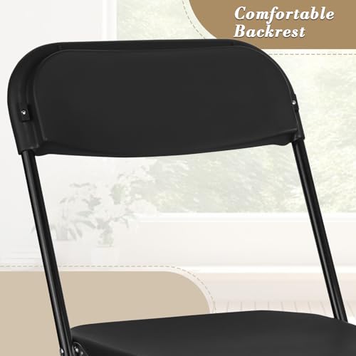 Athena Collection Red Plastic Folding Chairs for Adults, 10 Pack