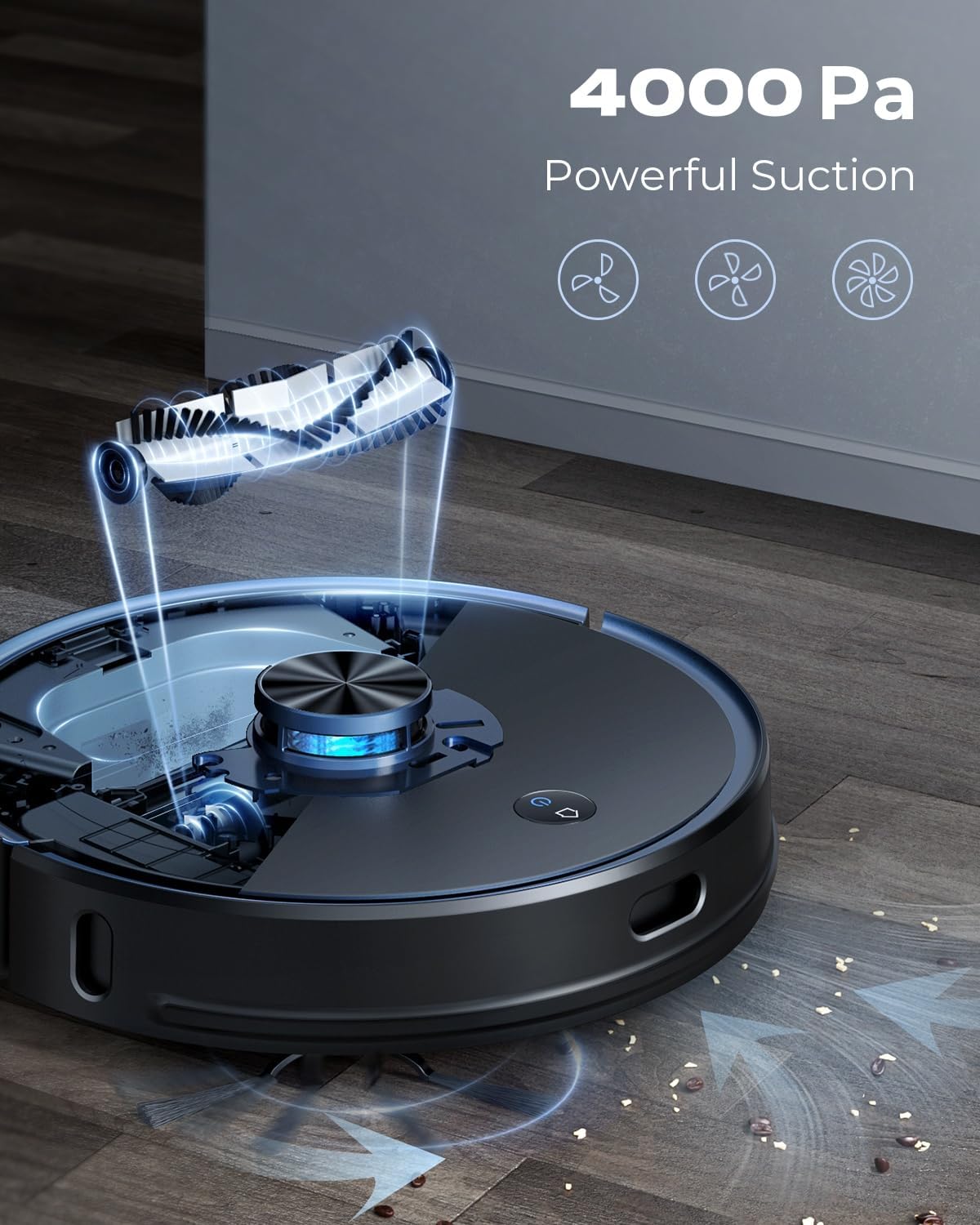 Laresar Robot Vacuum and Mop Combo,4000Pa Robotic Vacuum Cleaner with 3.5L Self Emptying Station,3 in 1 Robot Vacuum with Lidar Navigation