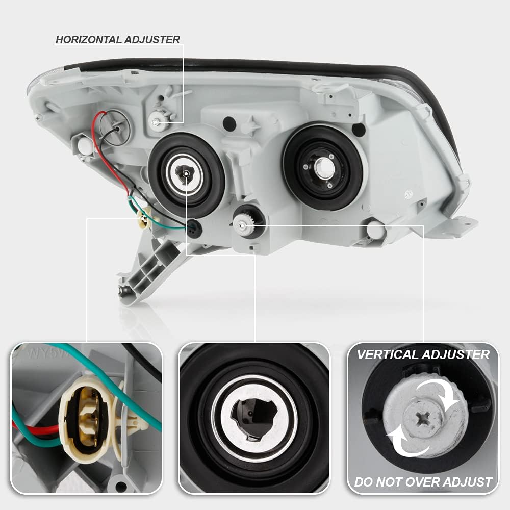 ACANII - For 2006-2009 Toyota 4Runner Chrome Housing LED Tube Upgrade Projector Headlights Headlamps Driver & Passenger