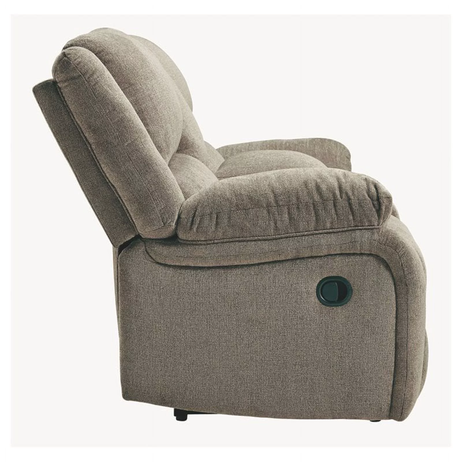 Bowery Hill Contemporary Fabric Reclining Loveseat with Console in Pewter