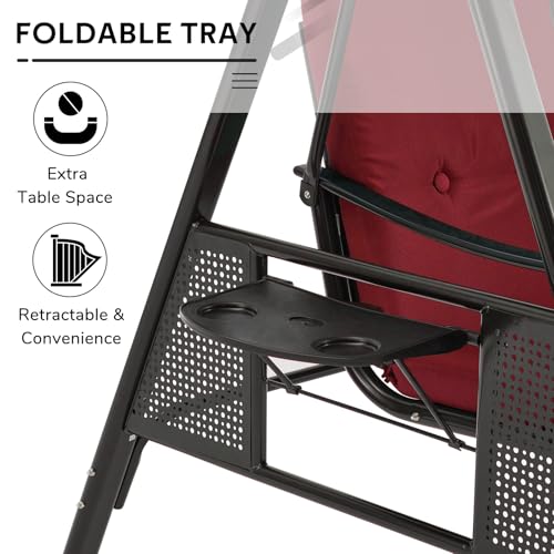 U-MAX Porch Swing Chair with Adjustable Backrest&Canopy