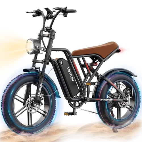 VARUN Electric Bike Peak 750W - 65+ Miles Long Range Electric Bike for Adults - Reaches 25MPH, 48V 13Ah Battery, Full Suspension
