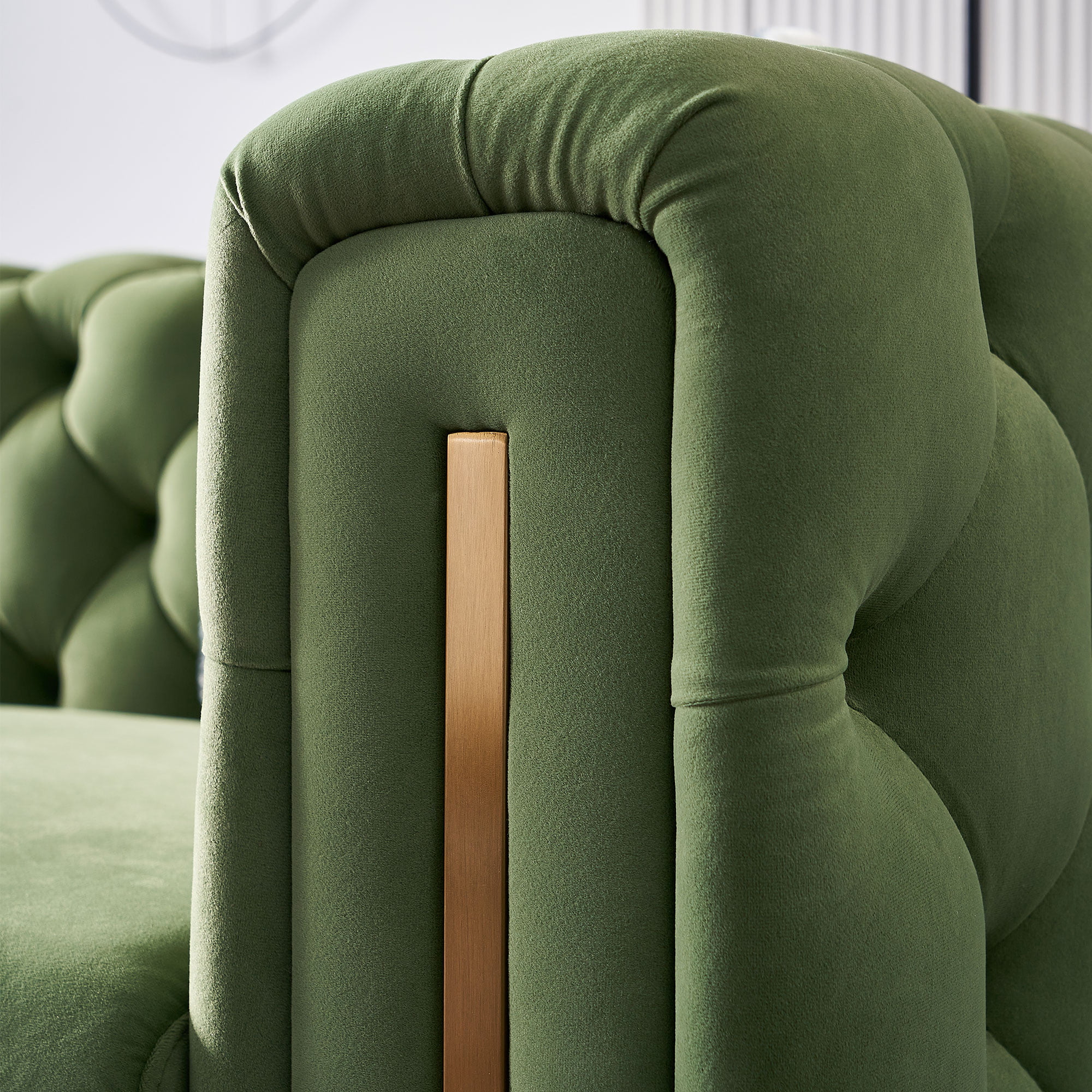 Sofa Couch for Living Room Comfy Couches Tufted Velvet Furniture, with 2 Pillows, 84 inches, Green