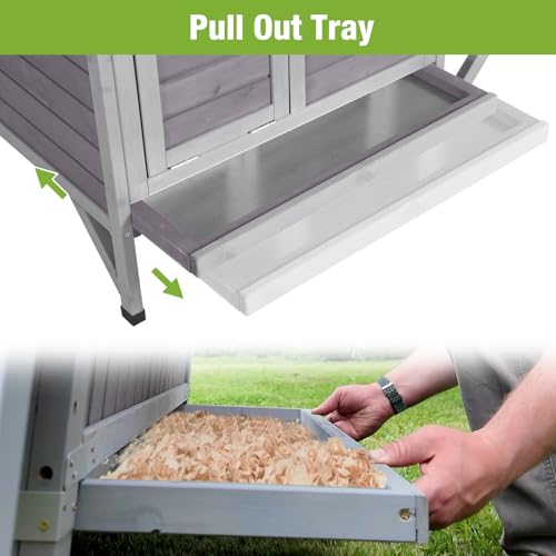GUTINNEEN Chicken Coop Outdoor Chicken House with Nesting Box Waterproof Duck Coop for Backyard.Raise Legs