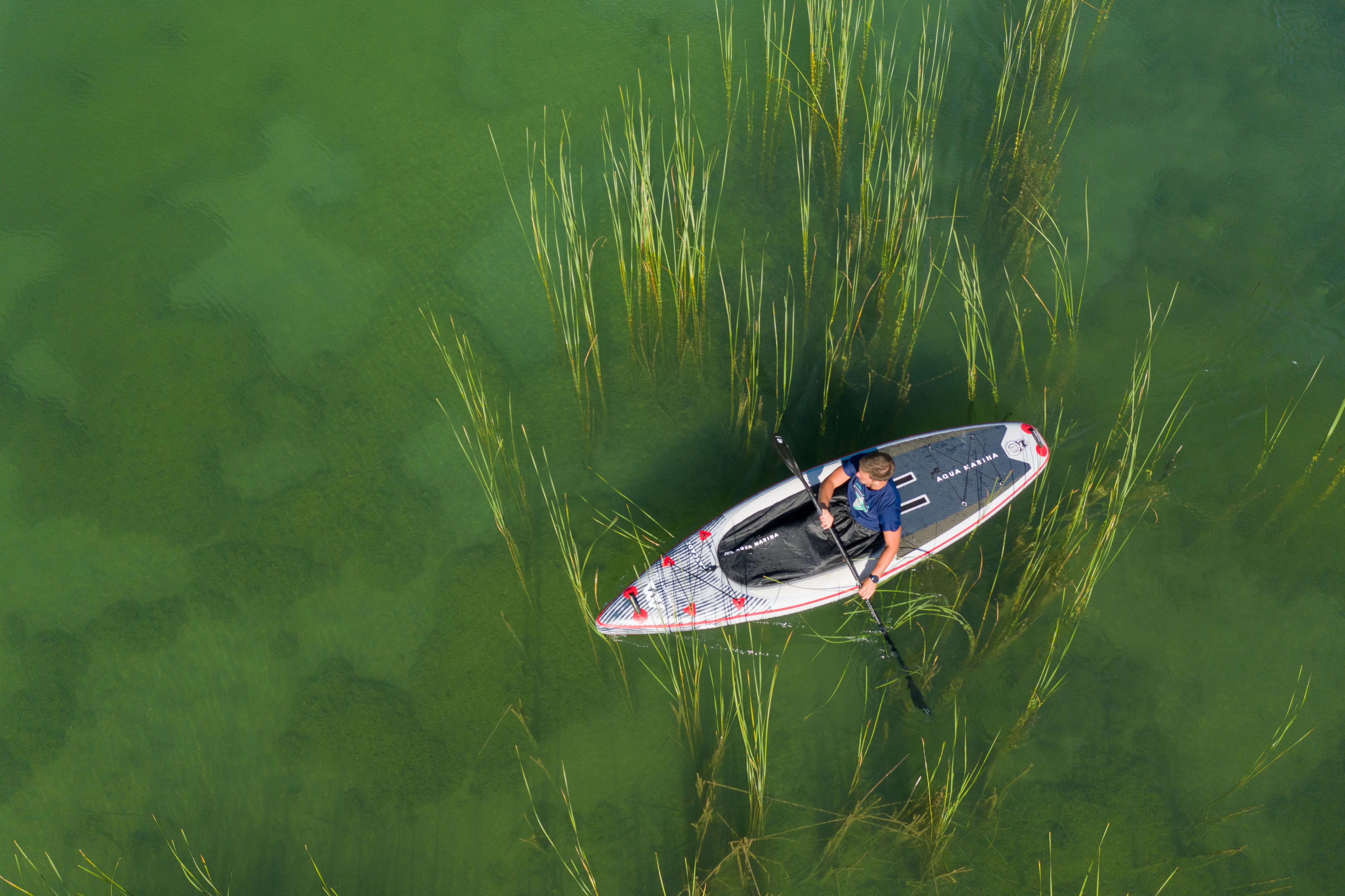 Aqua Marina VERSATILE / HYBRID KAYAK - CASCADE 11'2 - Inflatable KAYAK Package, including Carry Bag, Paddle, Fin, Pump & Safety Harness