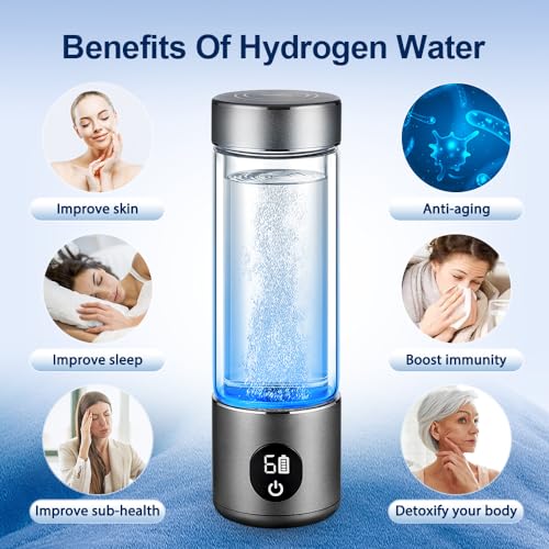 BAVAP Hydrogen Water Bottle 14.1oz Hydrogen Water Bottle Hydrogen Hydro Water Bottle 3-in-1 functionality pro Hydrogen Water Generator hydrolify