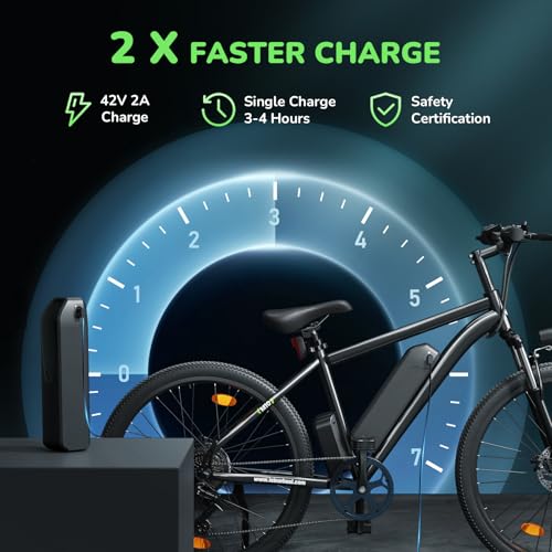 35-Speed Electric Bike for Adults 750W 26" Tire Commuting Electric Mountain Bike 20MPH Range 55+ Miles 374.4Wh Removable Battery Front Fork