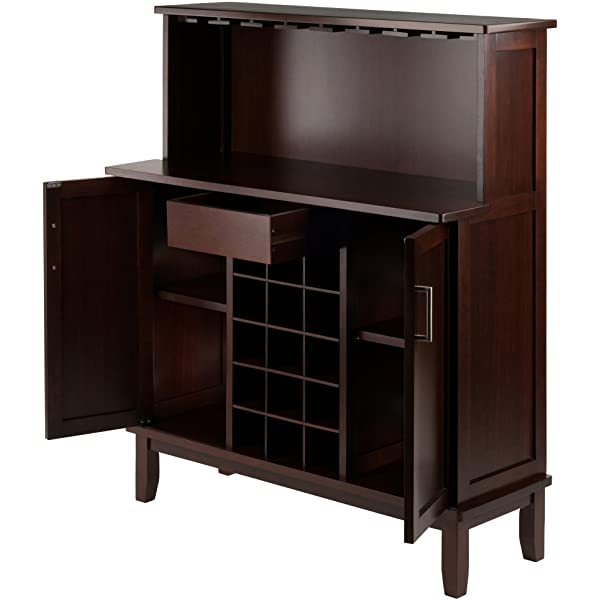 Winsome Beynac Bar Cappuccino Wine Cabinet