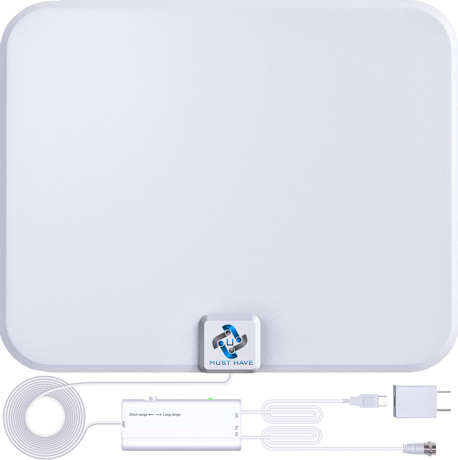 U MUST HAVE Amplified HD Digital TV Antenna Long 250+ Miles Range - Support 4K 8K 1080p Fire tv Stick and All TV's