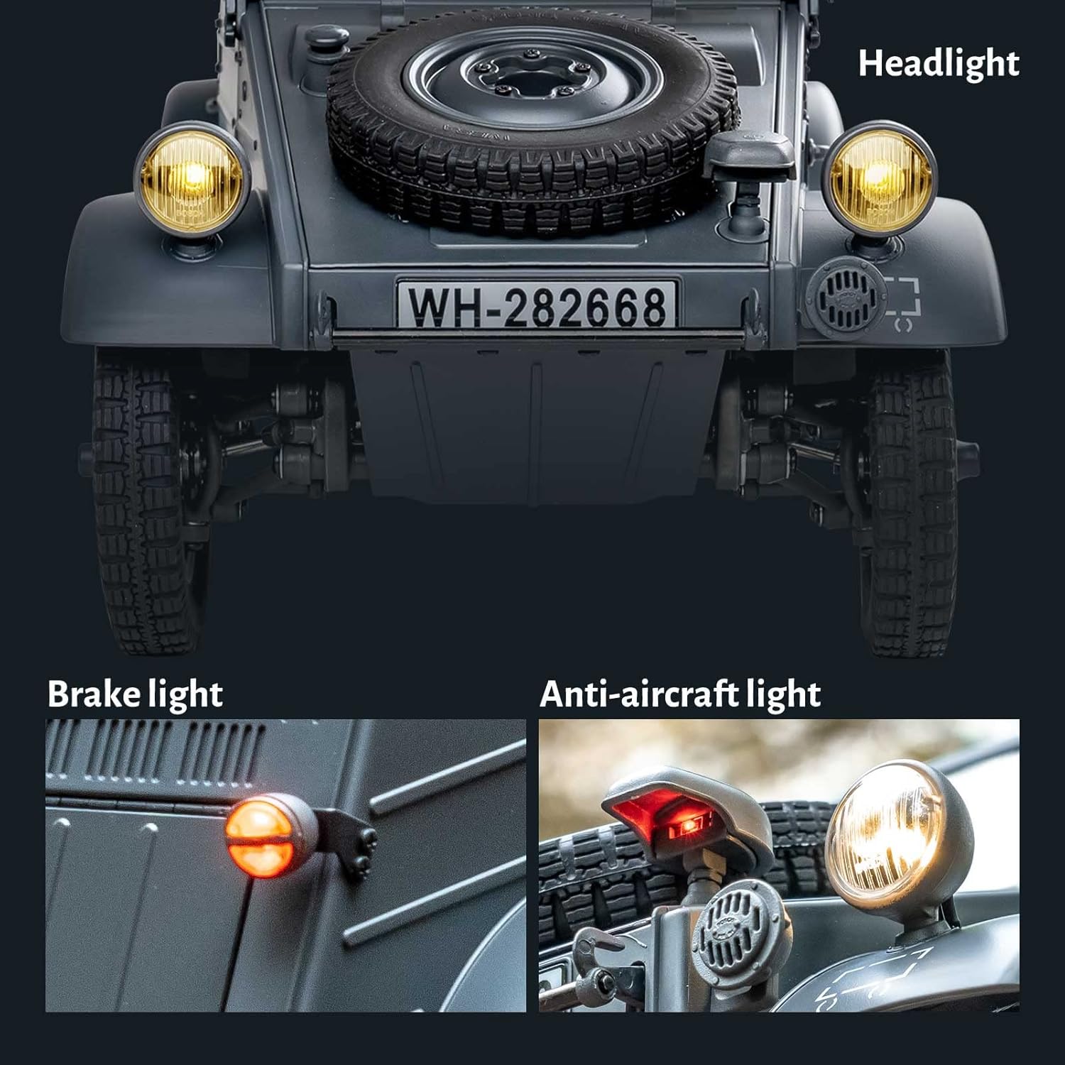RocHobby RC Crawler 1/12 Kubelwagen Type 82 Model Car RC Rock Crawler RC Hobby Grade RC RTR Hobby RC Crawler RC Cars Remote Control Car with LED