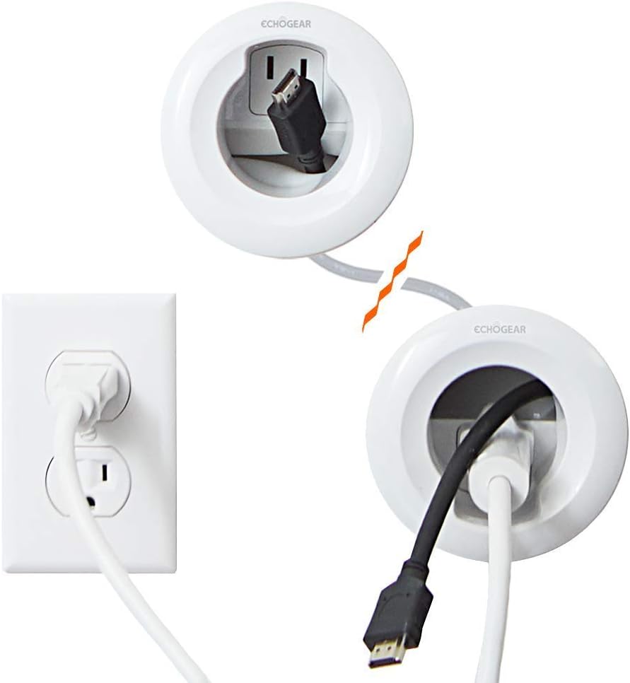 ECHOGEAR in-Wall Cable Concealer Kit - Includes Power & Low Voltage Cable Management - Hide TV Wires When Mounting A TV