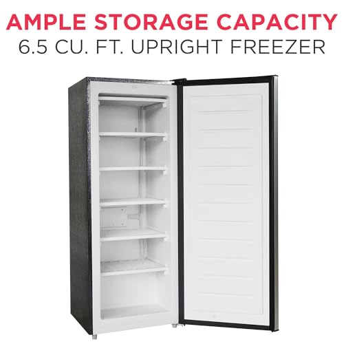 Frigidaire Upright Freezer, 6.5 cu. ft., Deep Freeze, Vinyl Coated Metal with Wire Shelving, Compact for Kitchen, RV, Dorm, Cabin, and Trailer