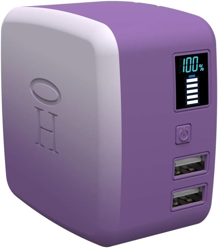 Halo Portable Phone Charger Power Cube 10,000mAh - Innovative Car Charger Power Bank with Dual USB Compatible Charging Ports