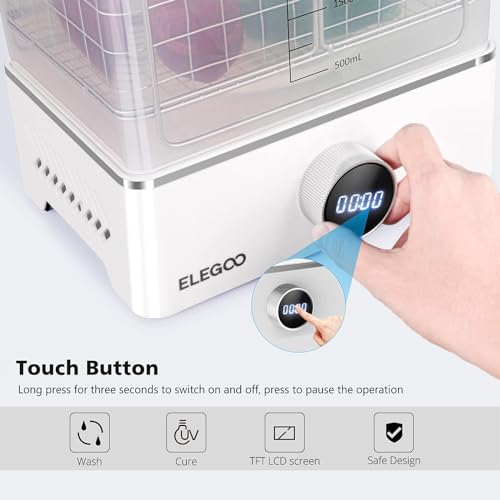 ELEGOO Mercury Plus V3.0 Wash and Cure Station, 7.5 L Large Capacity, Compatible with Mars Saturn Photon Halot MSLA LCD DLP 3D Printers