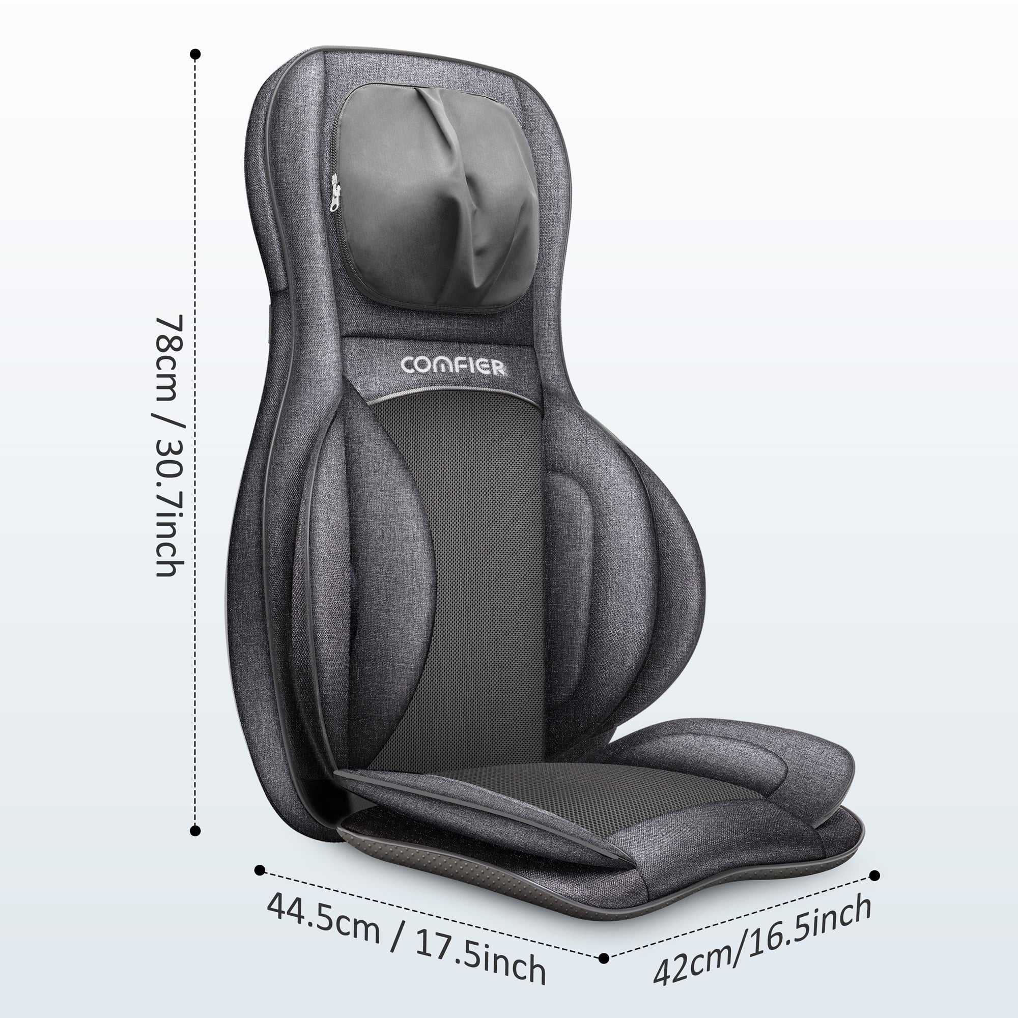 Comfier Neck Back Massager with Heat, Electric Kneading Massage Chair Pad, Air Compression Seat Cushion Massagers