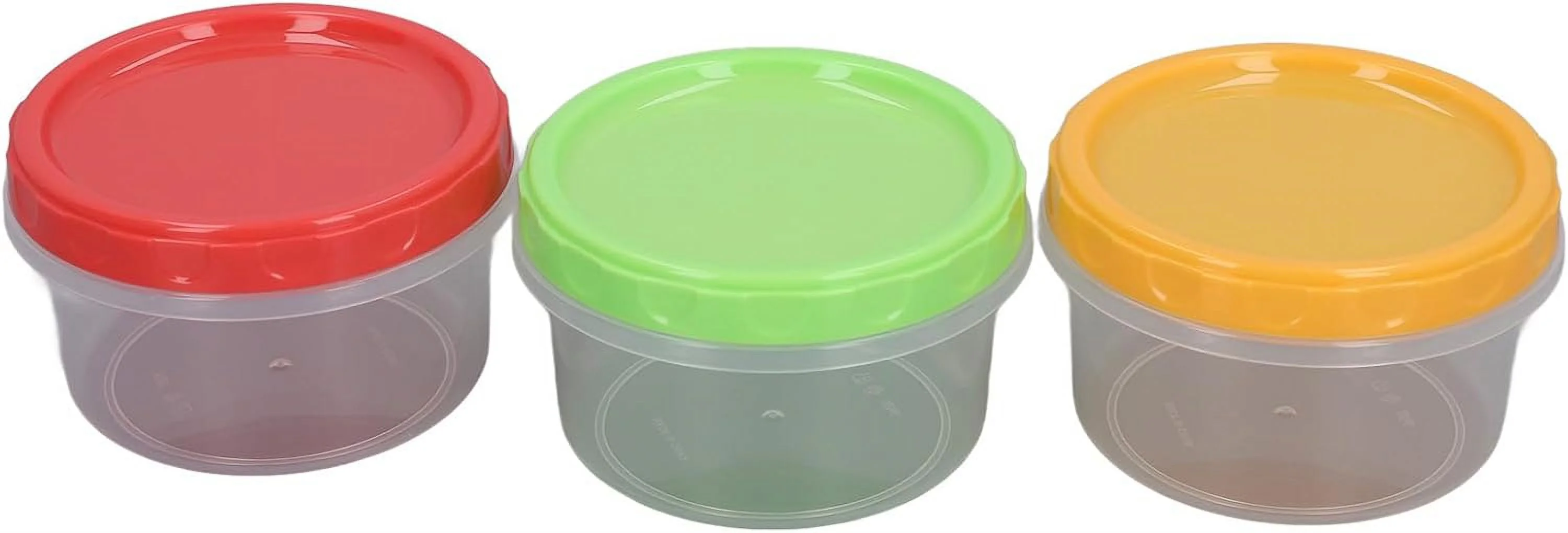 CD4-12 Sets 1 Cup Containers 8oz Stackable Reusable Round Plastic Food Containers with Lid for Portion Control Kitchen Freezer Small Plastic