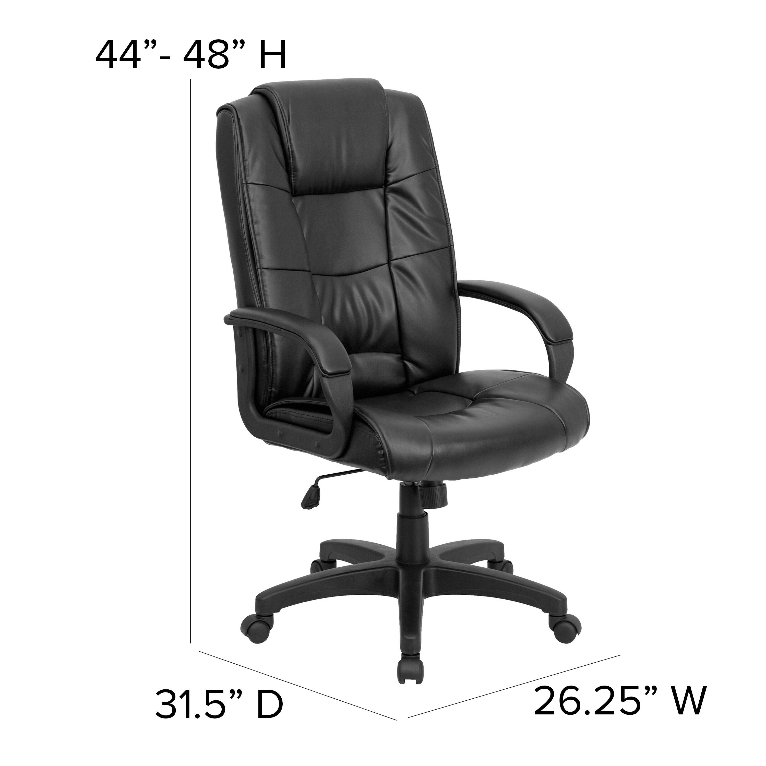 Lancaster Home Leather High Back Black Executive Office Chair