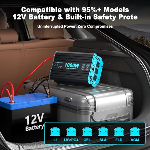 Pure Sine Wave 3500W Power Inverter 12V DC to 120V AC for RV, Truck, Home, Off-Grid, Solar, Inverter with 3 AC Outlet, 30W USB-C, 5V 3.1A USB