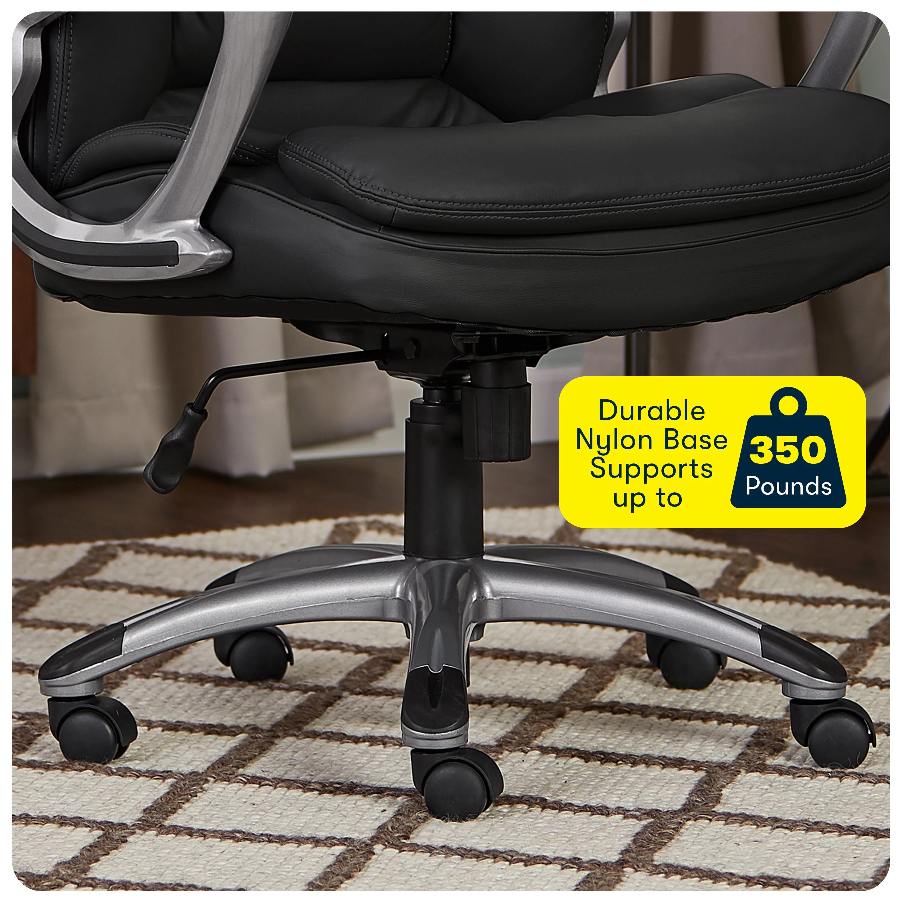 Serta Puresoft Faux Leather Big and Tall Executive Office Chair, Black