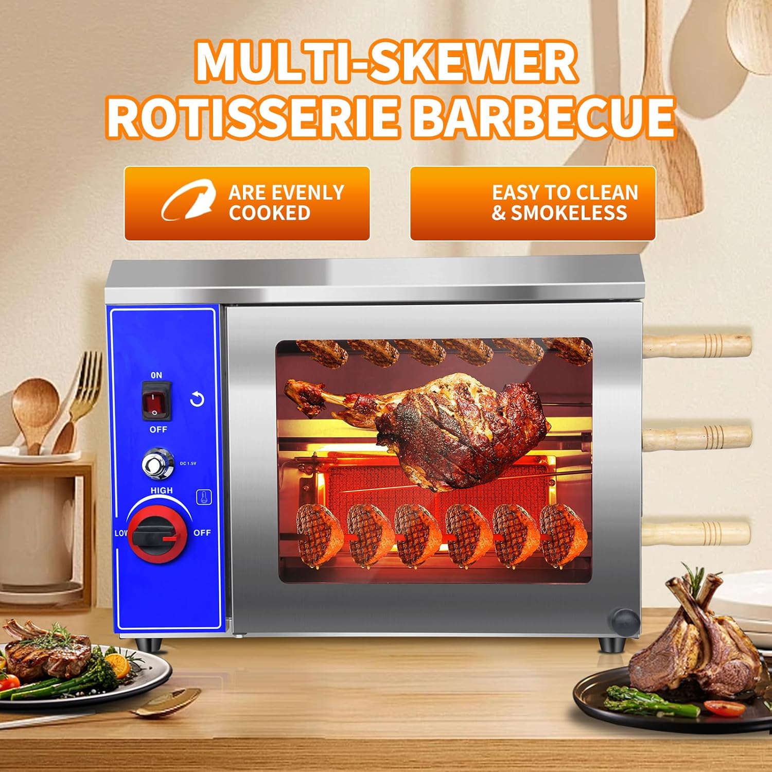 Li Zhen Gas Rotisserie Oven Shawarma Grill Machine Doner Kebab Machine Chicken Rotisserie Grill Propane Grill with Rotisserie Electric Rotisserie