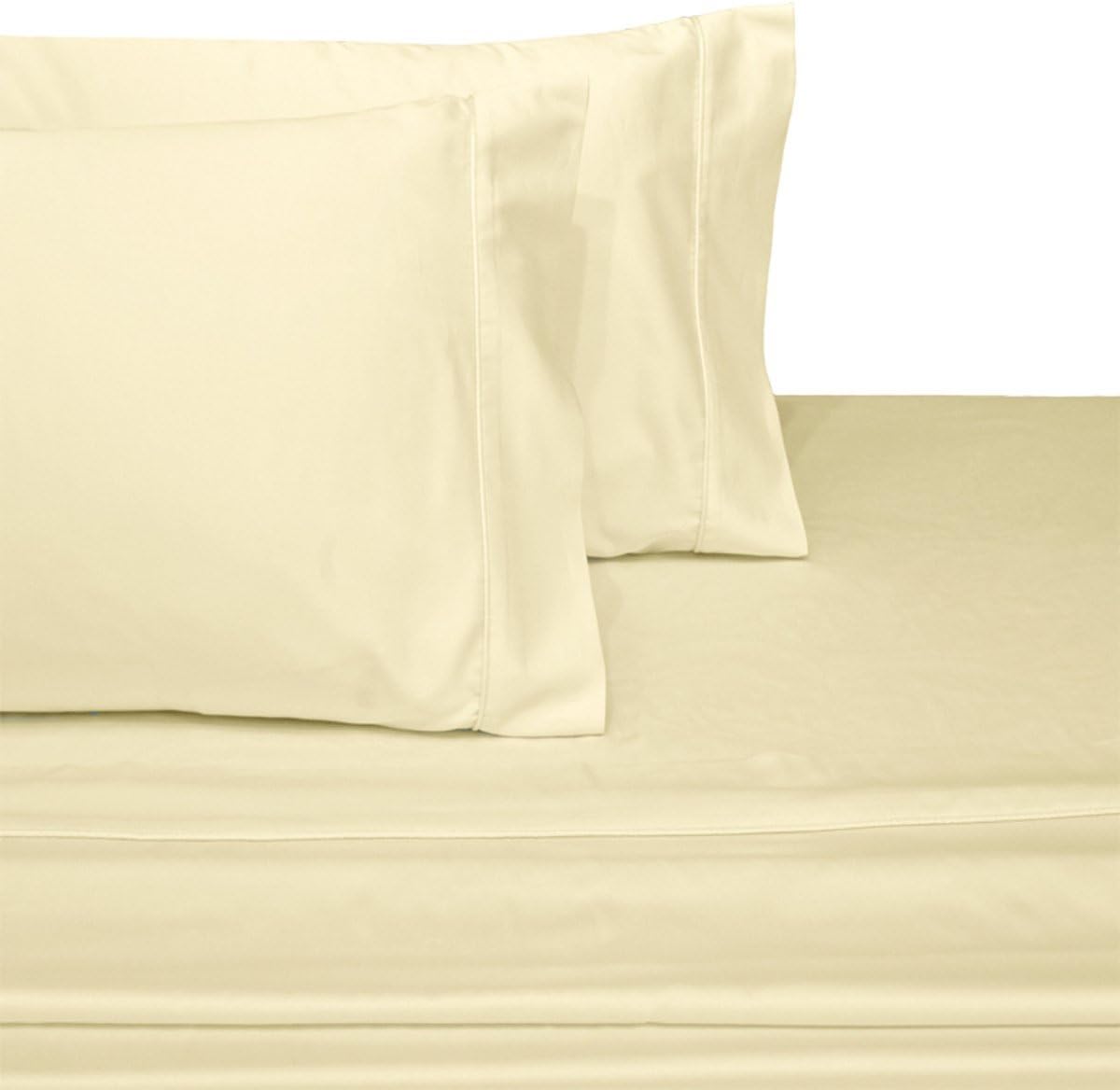 Solid Ivory Queen Size Microfiber Attached Waterbed With Pole Attachment. Pole Not Included