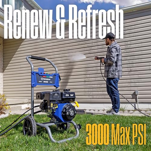 Westinghouse WPX3400 Gas Pressure Washer, 3400 PSI and 2.6 Max GPM, Onboard Soap Tank, Spray Gun and Wand, 5 Nozzle Set