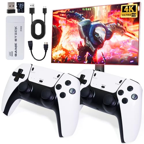Wireless Retro Game Console Stick 4K，Retro Game Stick with Built-in 20+ Emulators, 20,000+ Games, 4k Hdmi Output & 2.4GHz Wireless Controller
