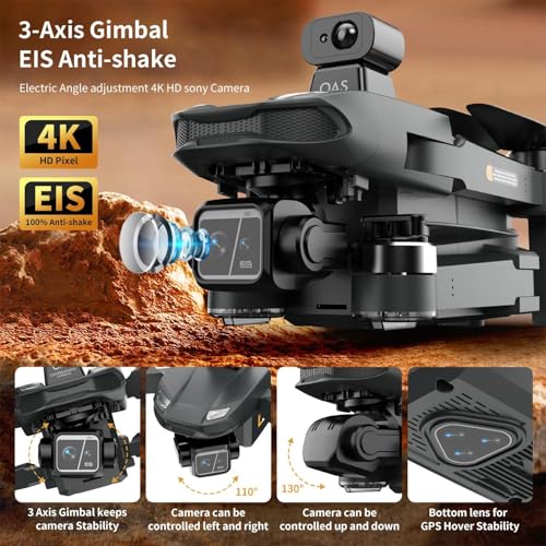Upgraded Drones with Camera for Adults 4k Long Distance Long Battery, Professional Tablet Touch Screen Remote Drone, 360&deg; Obstacle Avoidance