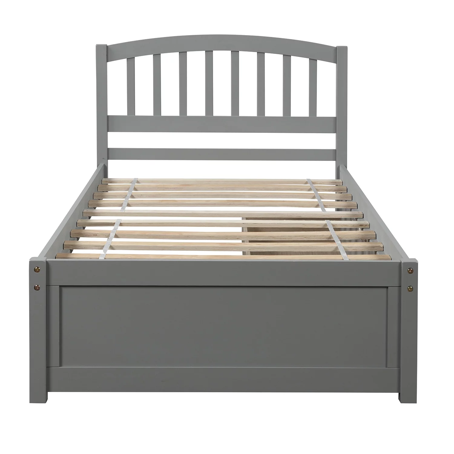 Bellemave Twin Bed Frame with 2 Storage Drawers, Wood Platform Beds with Headboard, Modern Kids Storage Bed (Grey)