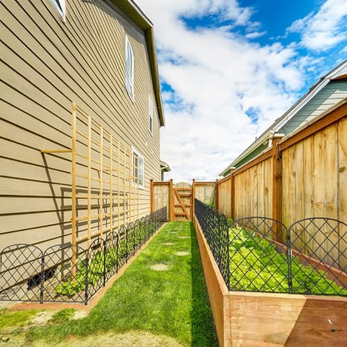 Decorative Garden Fence 30 Pack Animal Barrier Fencing 33ft (L) x 22in (H) Rustproof Metal Wire Section Edging with Plastic Stakes Dog Fence Outdoor