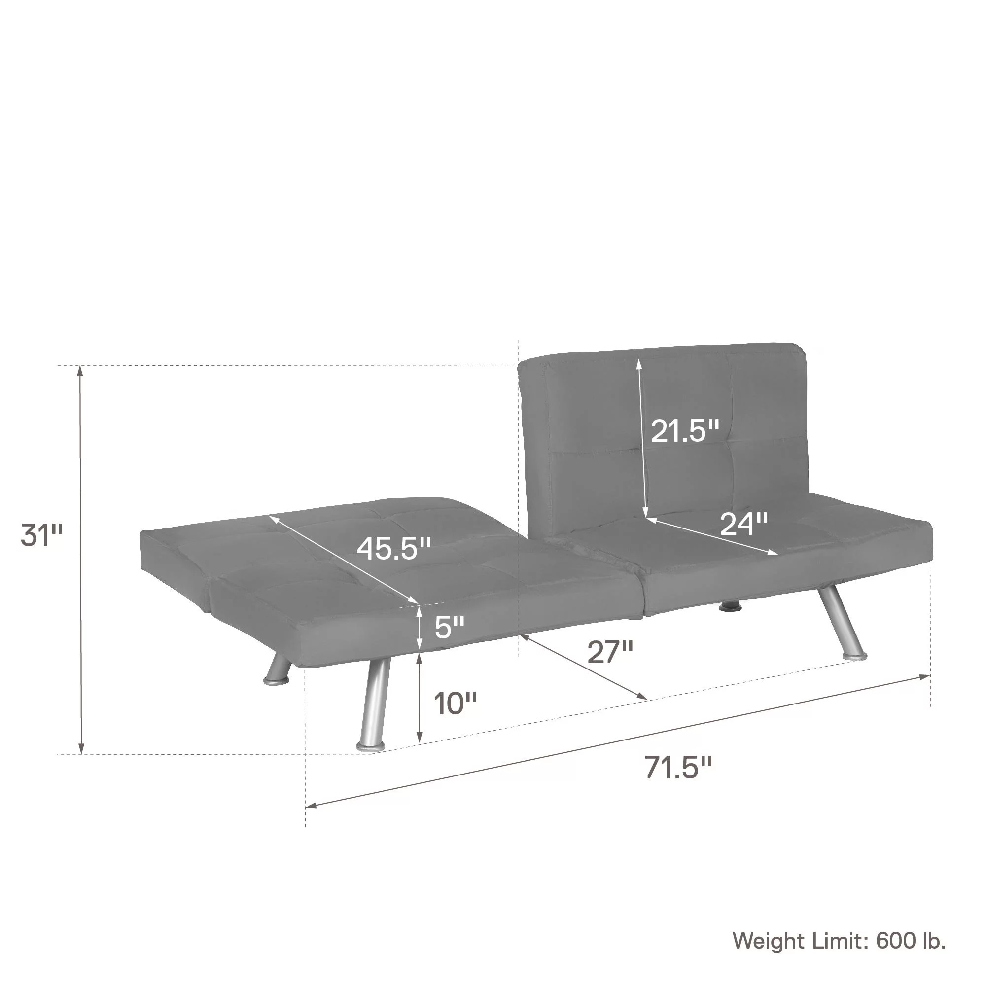 DHP Contempo Futon, Charcoal