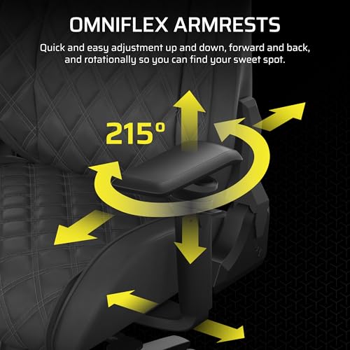 Corsair TC500 Luxe Gaming Chair – Premium Breathable Fabric – Wide Seat – Five-Way Adjustable Armrests – Adjustable Built-in Lumbar Support – 90-160