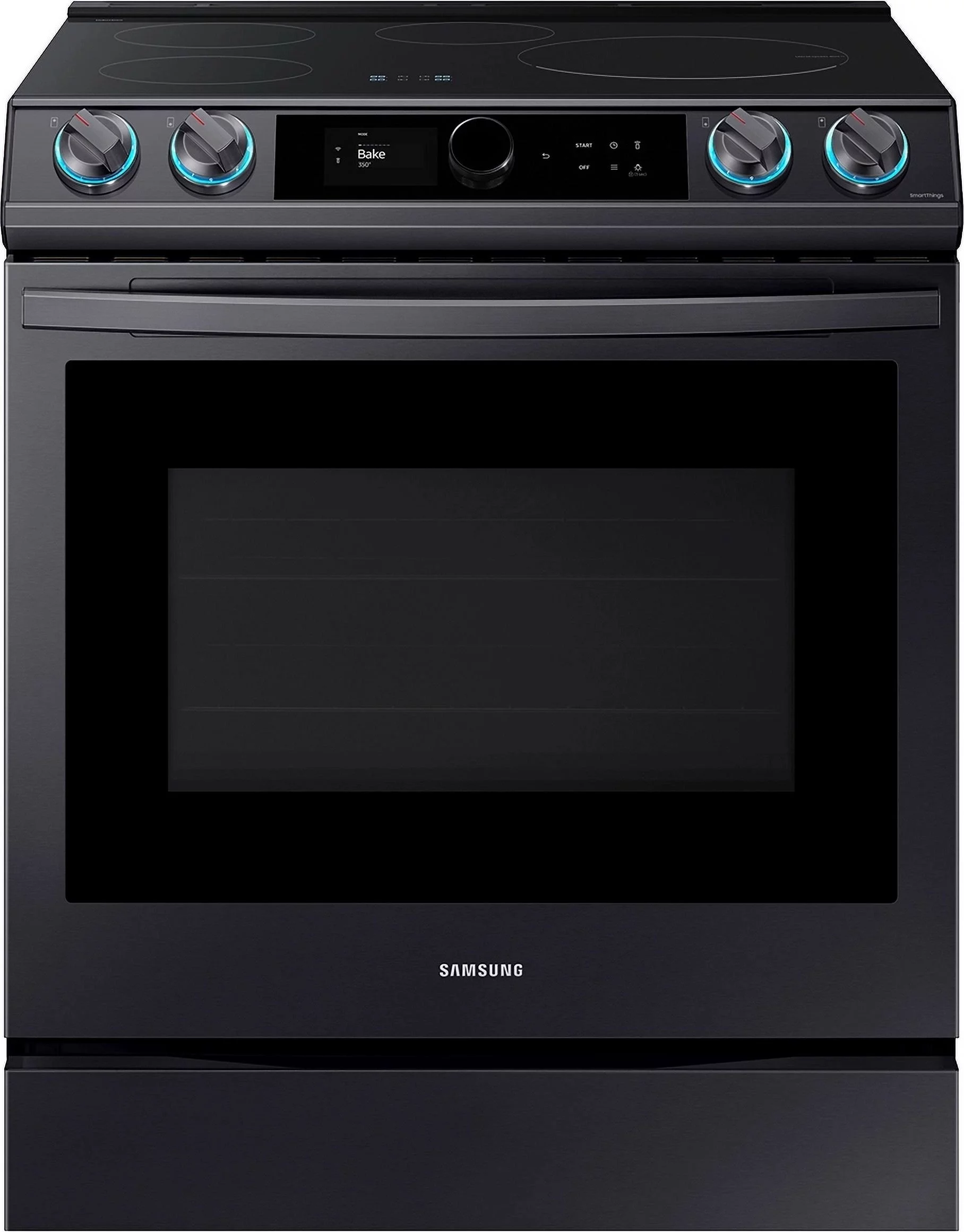 Samsung 6.3 cu. ft. Smart Slide-in Induction Range-Black Stainless NE63T8911SG
