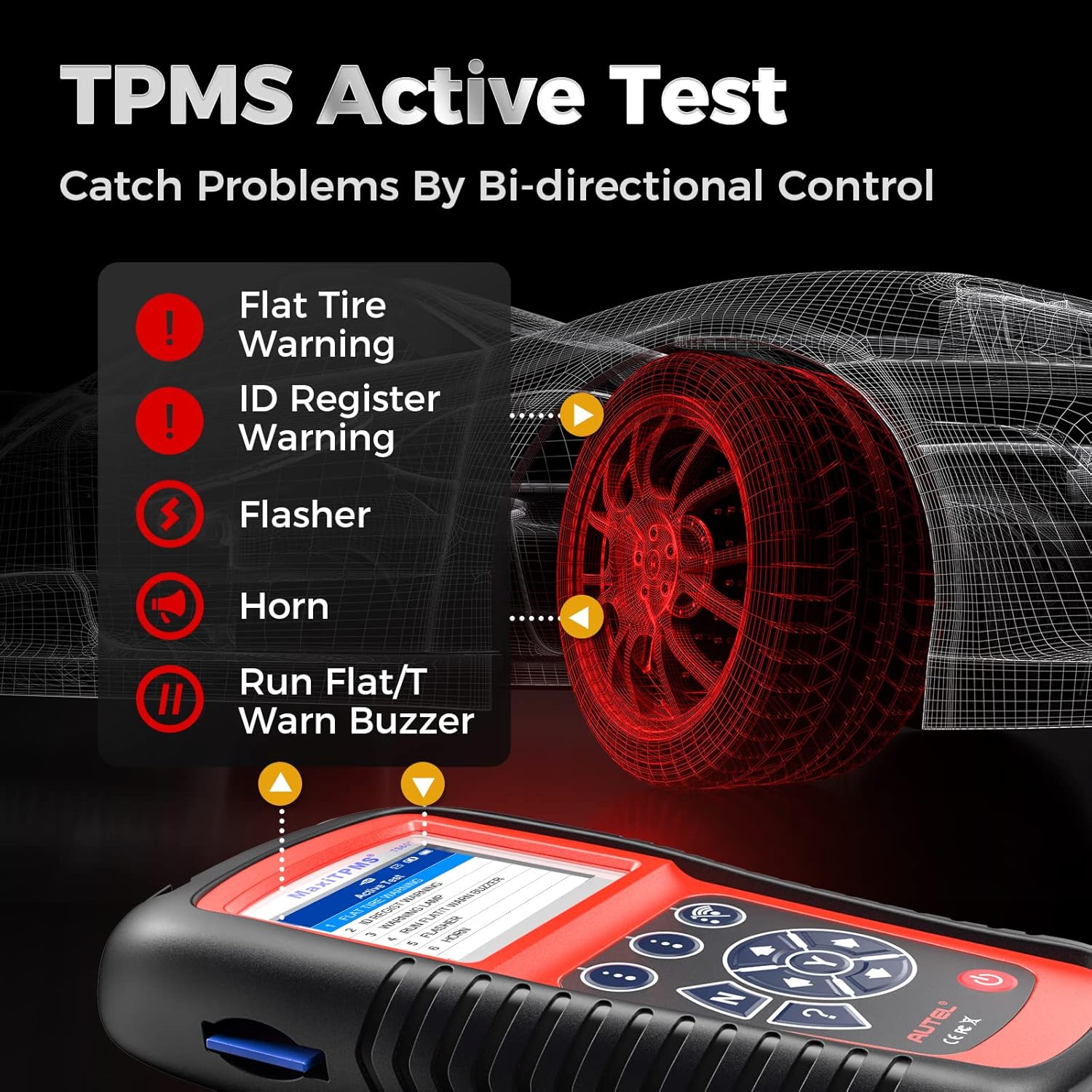 Autel TS601 TPMS Relearn Tool, TPMS Programming Tool Upgrade of TS508/TS501/TS408/TS401, OBDII Code Reader With Tire Pressure Sensor Reset
