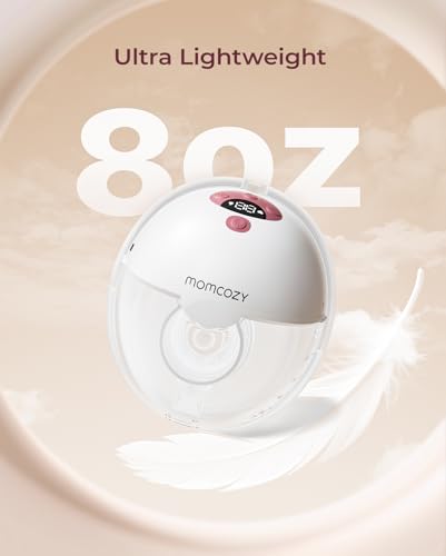 Momcozy M5 Hands-Free Wearable Breast Pump, Double-Sealed Flange for Baby-Like Comfort, 3 Modes & 9 Suction Levels, Portable Electric Pump – 24mm