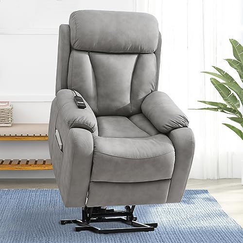 Small Power Lift Recliner for Elderly, Lift Chair Recliners, Electric Recliner Chairs for Seniors, Remote Control, Adjustable, Side Pocket (Navy Blue)