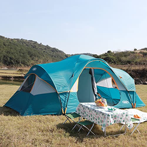 UNP Camping Tent 10-Person-Family Tents, Parties, Music Festival Tent, Big, Easy Up, 5 Large Mesh Windows, Double Layer, 2 Room, Waterproof