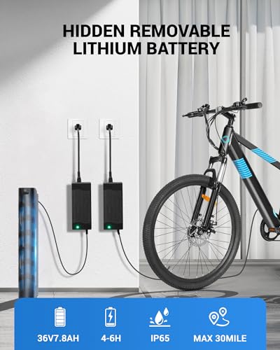 Electric Bike for Adults,36V Built-in Invisible Removable Battery,350W Brushless Motor(Peak 450W) Electric Mountain Bike