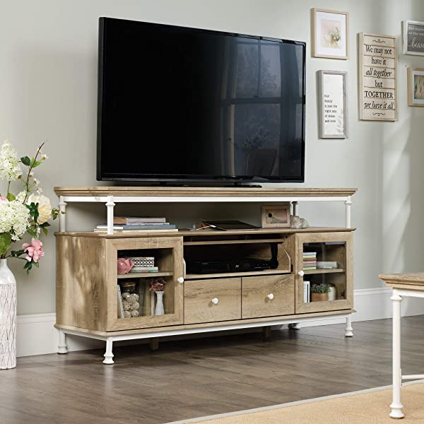 Sauder Canal Street Entertainment Credenza, For TV's up to 60", Northern Oak Finish