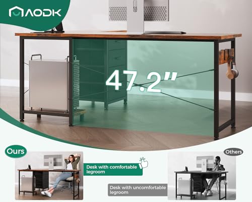 AODK L Shaped Gaming Desk with 4 Drawers, 61" Reversible Home Office Desks with Power Outlets