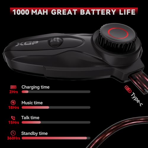 Motorcycle Bluetooth Headset V5.2 with Music Sharing, 2-Way Motorcycle Helmet Bluetooth with IP67 Waterproof