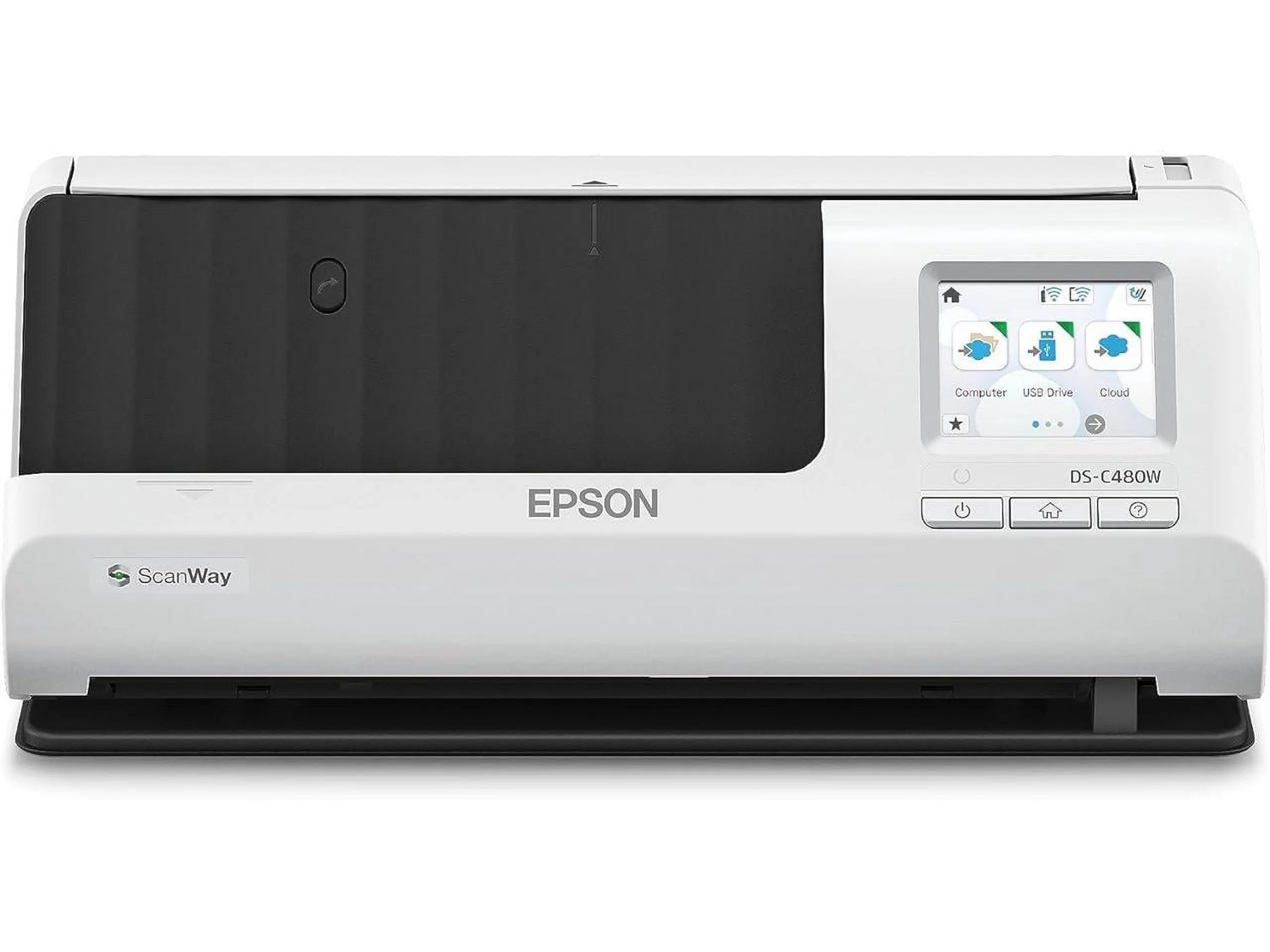 Epson DS-C480W Wireless Compact Desktop Document Scanner with Auto Document Feeder, 4.2" x 11.7" x 4.9", White