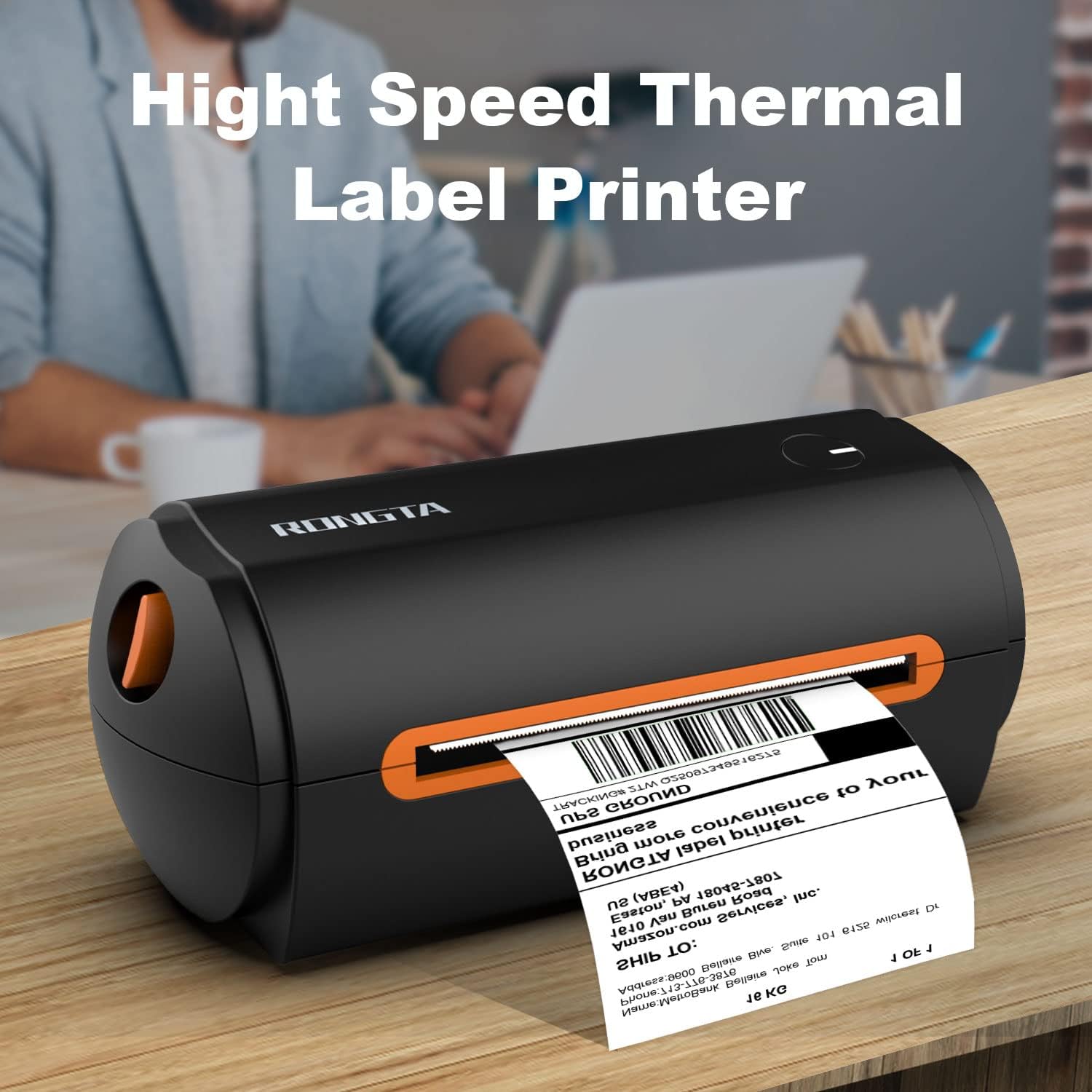 Rongta Shipping Label Printer, 4x6 Direct Thermal Label Printer for Shipping Packages, Commercial Label Maker for Home Business, Compatible with Etsy
