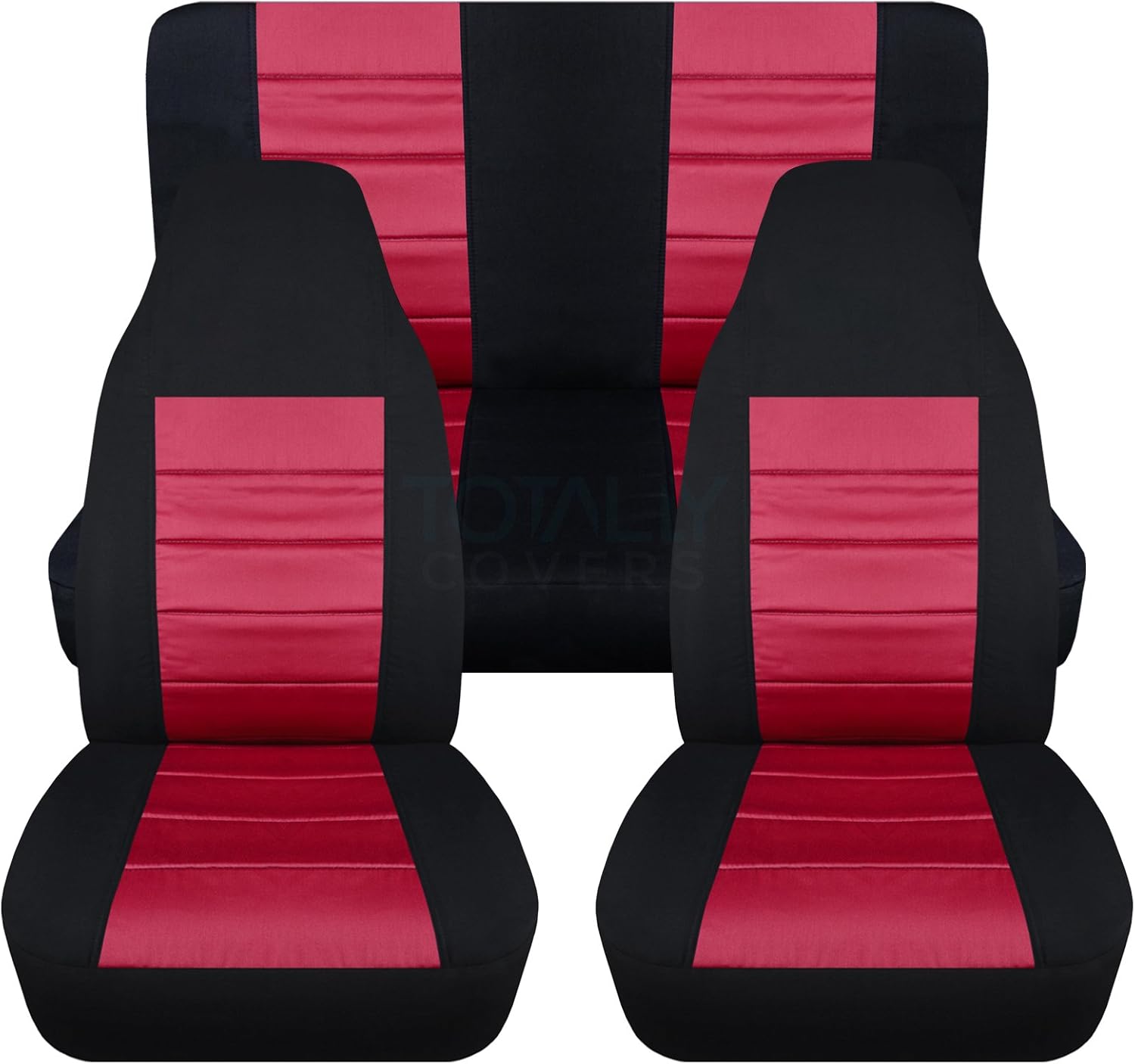 Totally Covers Compatible with 1997-2006 Jeep Wrangler TJ Seat Covers: Black & Yellow - Full Set: Front & Rear (23 Colors) 2-Door Complete Back Bench