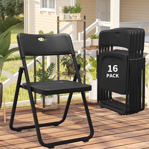 YLGJ&TIDY 8 Pack Plastic Folding Chair, Stackable Portable Foldable Chair for Outside, Lightweight Folding Chairs with Ventilation Holes, for Indoor