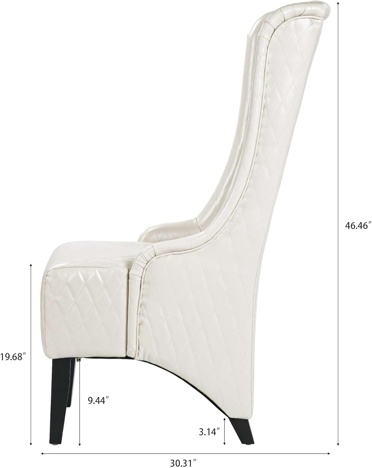 Wide Wing Back Chair - 23.03 Width, Elegant Side Chair for Living Room, Contemporary Design with Comfortable Seating, Stylish Accent Furniture