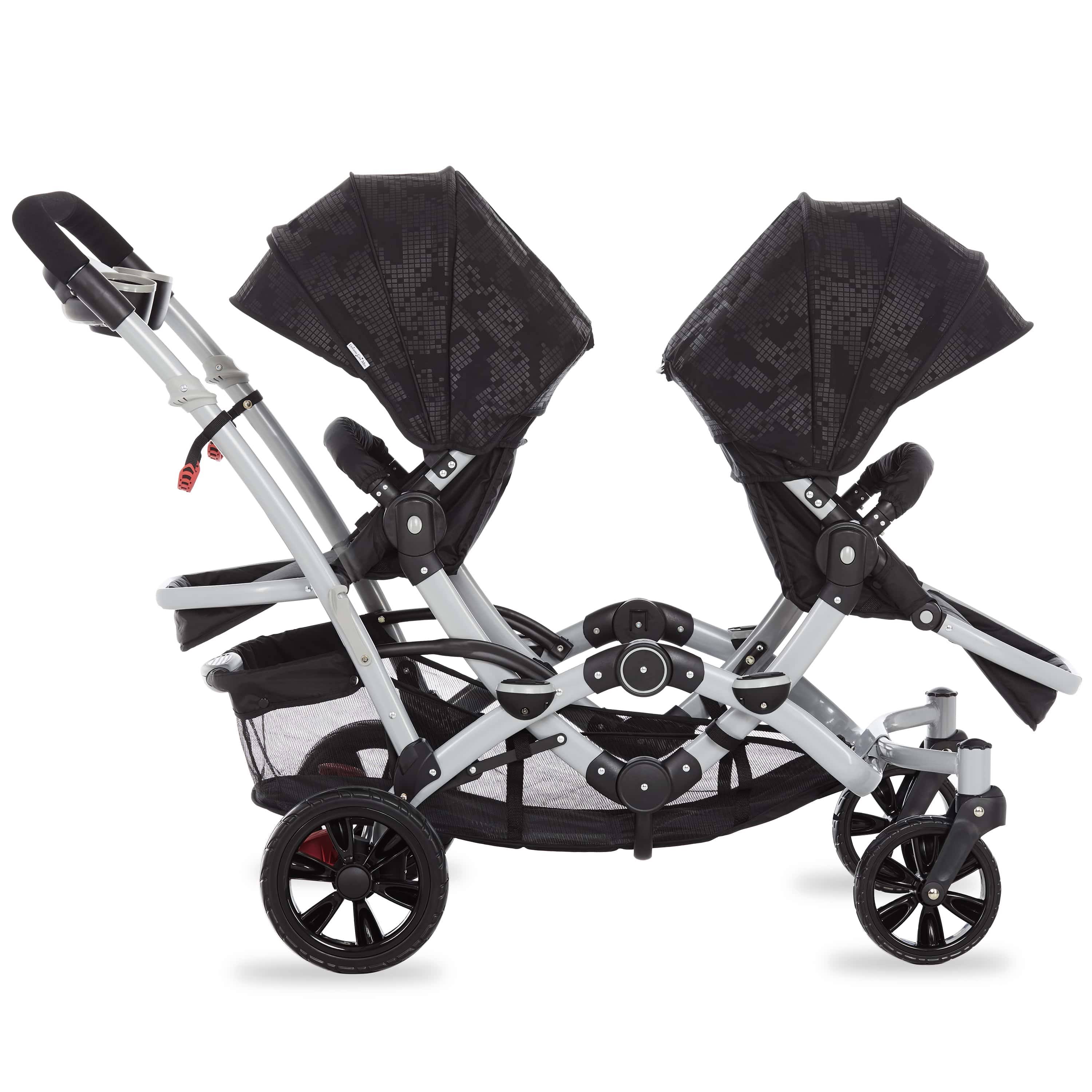 Dream on Me Track Tandem Stroller - Face to Face Edition Black