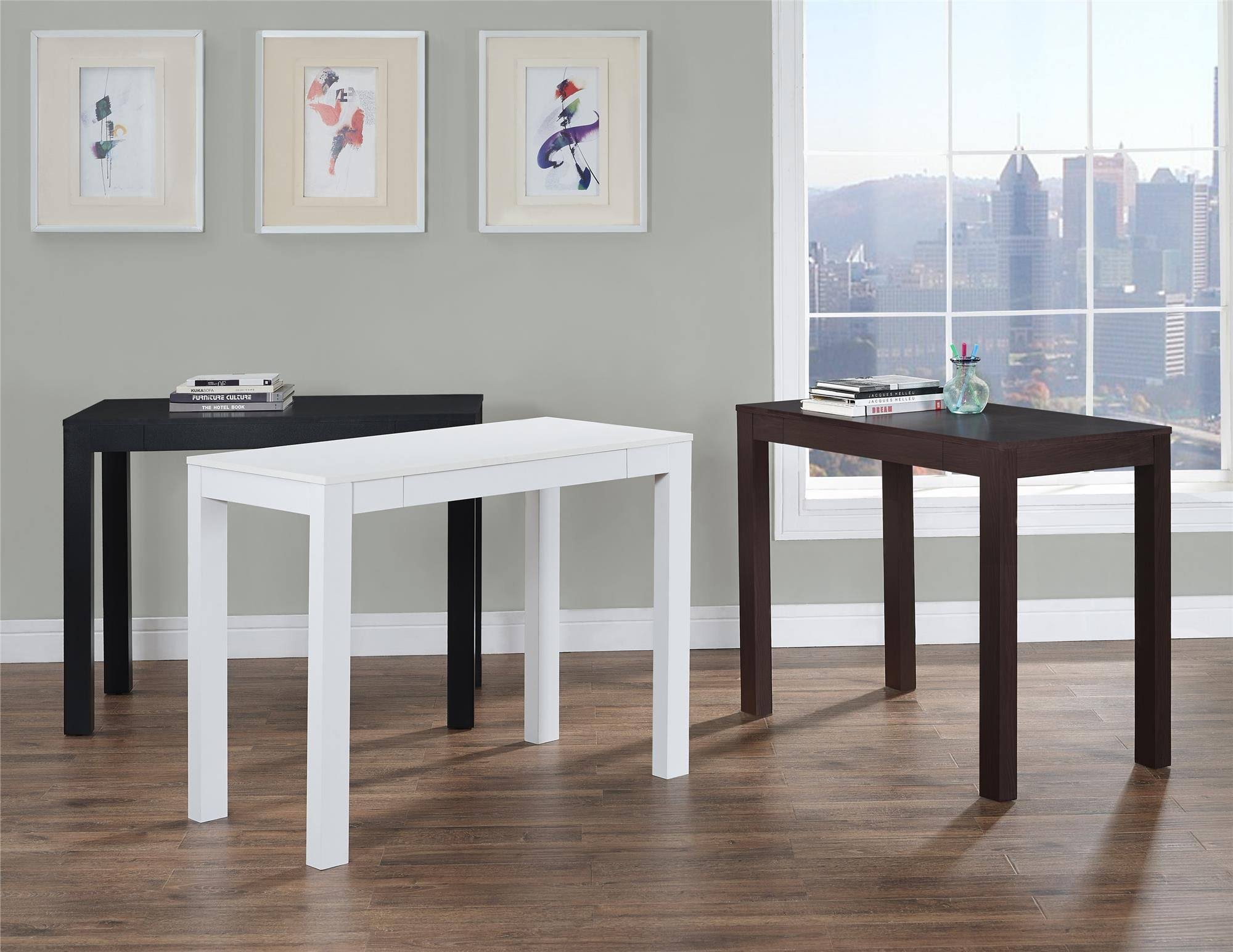 Ameriwood Home Parsons Desk with Drawer White